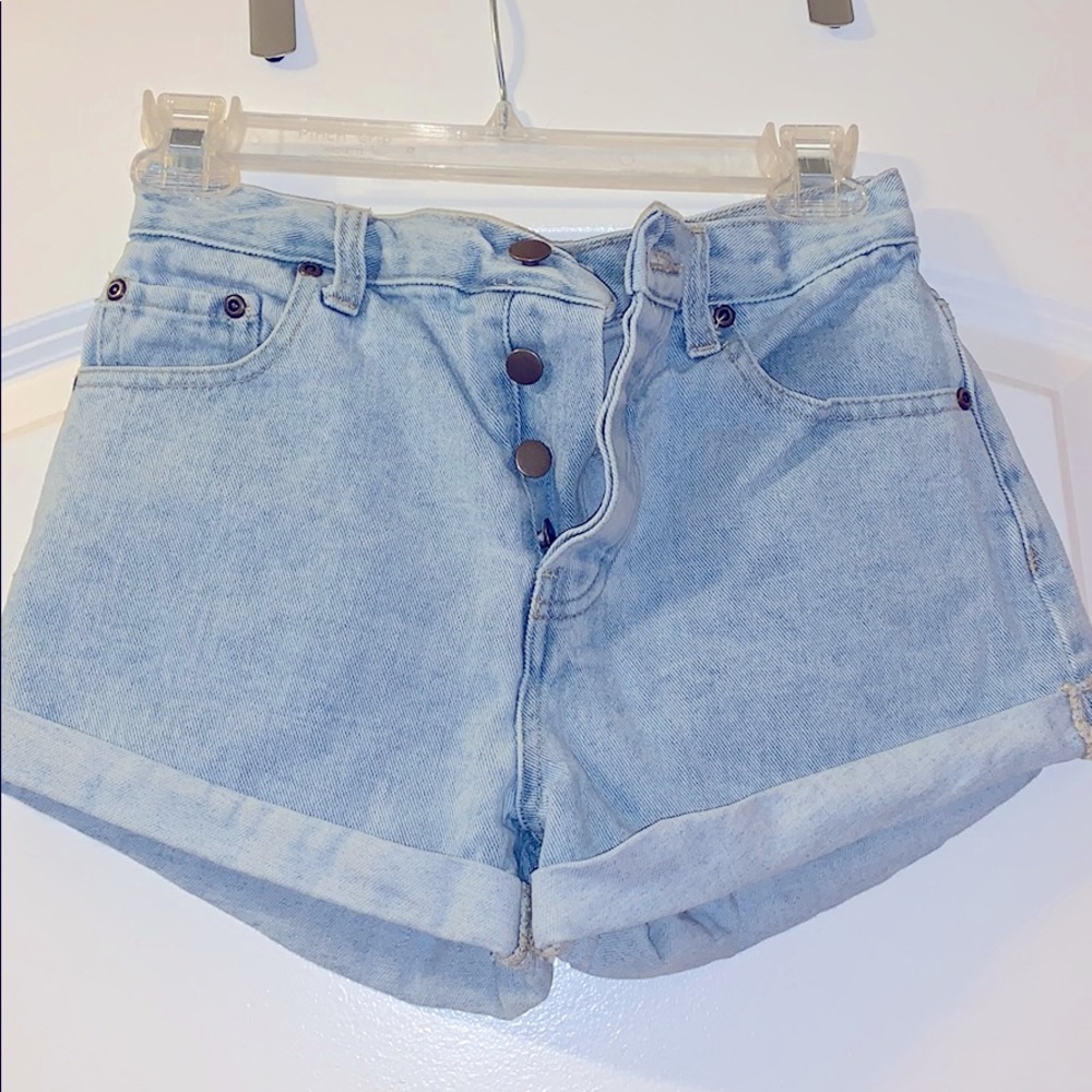 High waisted jean shorts
